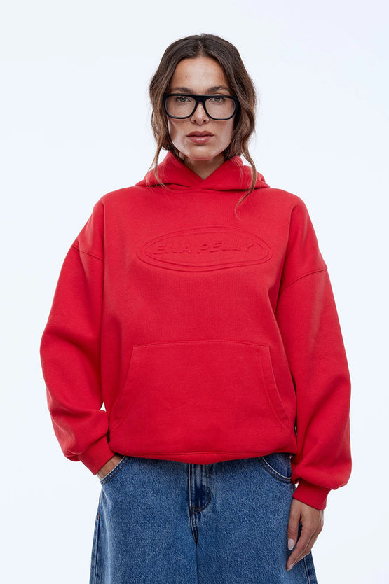 Ena Pelly Washed Debossed Hood - Red