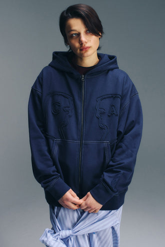 Candice Watcher Zip Hoodie - Navy