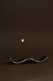 Gentle Habits Ceramic Wave Incense Holder - Silver