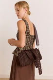 Damson Madder Waverly Mini Ruffle Barrel Bag - Chocolate