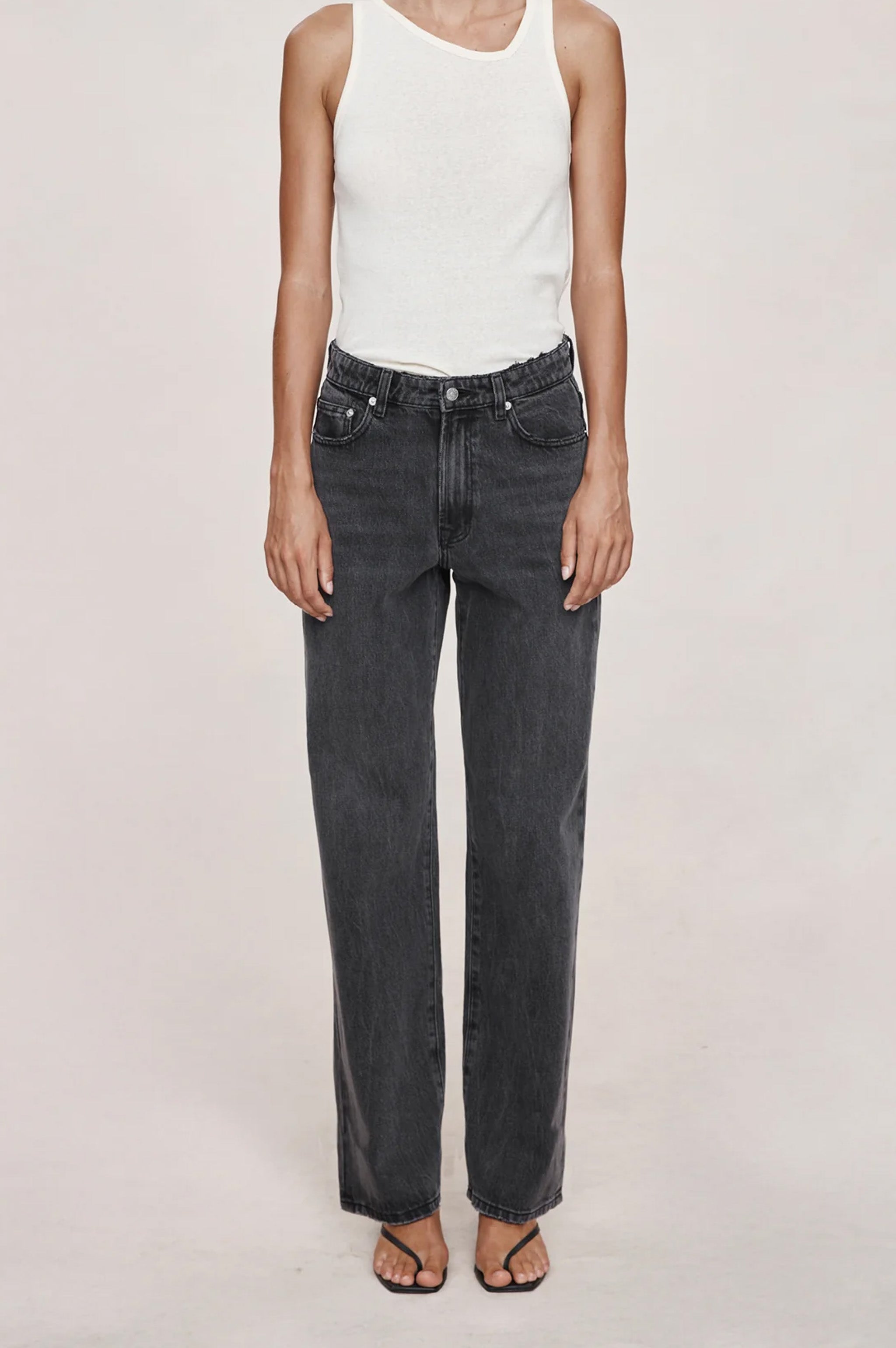 Marle Wide Leg Jean - Faded Black