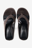 La Tribe Wedge Thong - Brown Satin