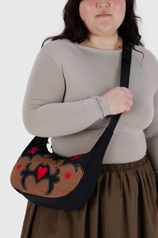 Baggu Medium Nylon Crescent Bag - Western Appliqué