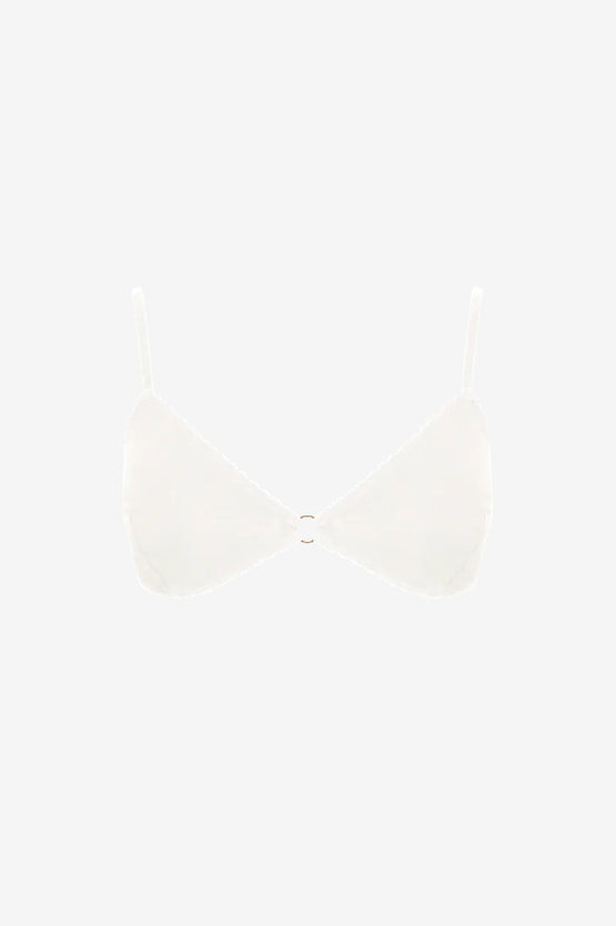 Liam 90210 Low Support Cotton Bra - White