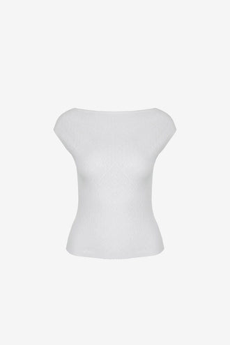 Ruby Emma Knit Top - White Lace