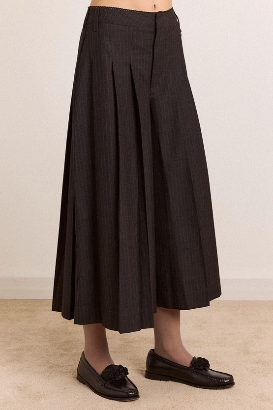Damson Madder Winona Pleated Culotte - Pinstripe