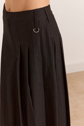 Damson Madder Winona Pleated Culotte - Pinstripe
