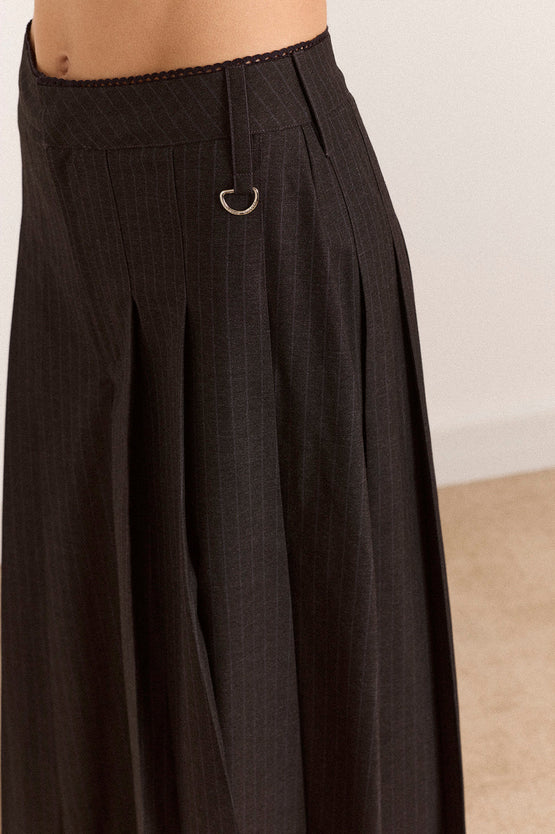 Damson Madder Winona Pleated Culotte - Pinstripe