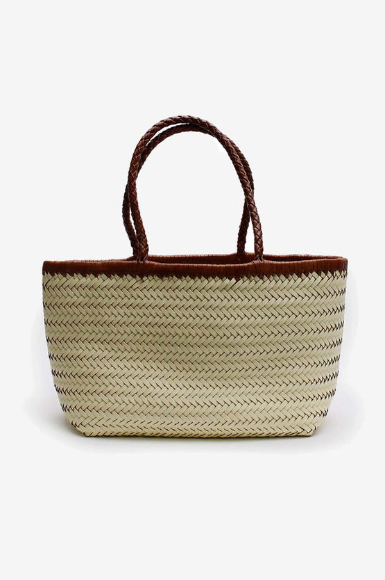 La Tribe Amelia Woven Bag - Cream/Vintage Tan