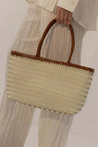 La Tribe Amelia Woven Bag - Cream/Vintage Tan