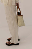 La Tribe Amelia Woven Bag - Cream/Vintage Tan