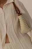 La Tribe Amelia Woven Bag - Cream/Vintage Tan