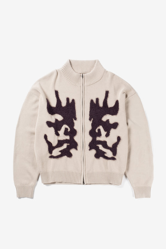 Candice Wayward Zip Knit - Cream