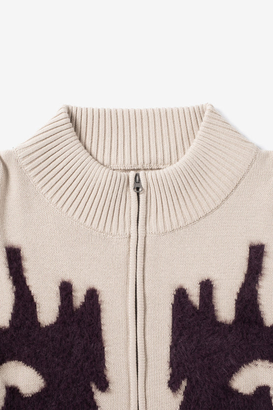 Candice Wayward Zip Knit - Cream