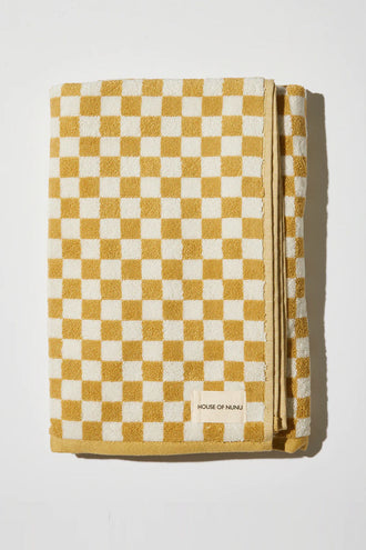 House Of Nunu Bath Towel - Yellow Check