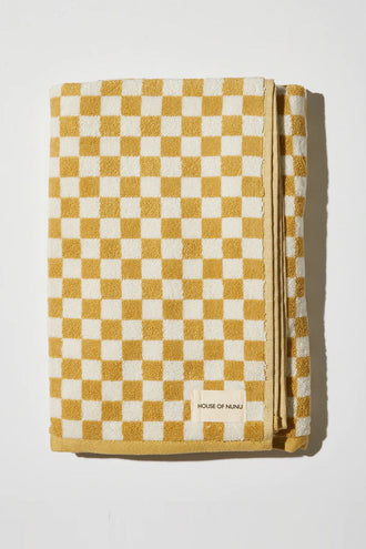 House Of Nunu Bath Towel - Yellow Check