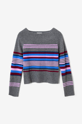 Damson Madder Yesley Jumper - Bold Stripe