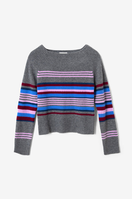 Damson Madder Yesley Jumper - Bold Stripe