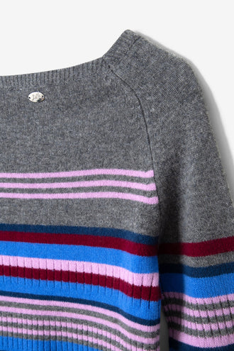 Damson Madder Yesley Jumper - Bold Stripe