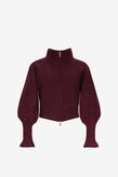 Ruby Matilda Zip Cardigan - Burgundy