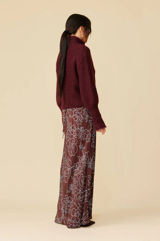 Ruby Matilda Zip Cardigan - Burgundy