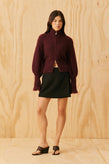 Ruby Matilda Zip Cardigan - Burgundy