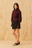 Ruby Matilda Zip Cardigan - Burgundy