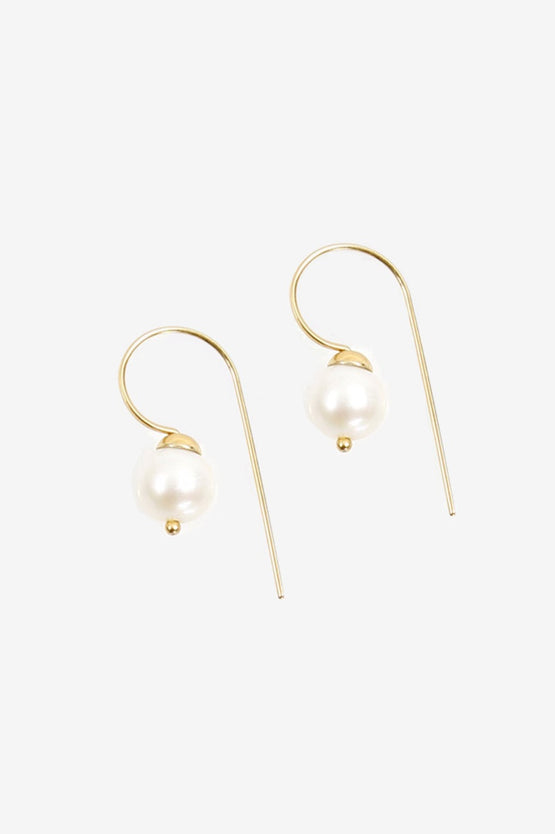 La Tribe Dangle Hook Pearl -  Gold