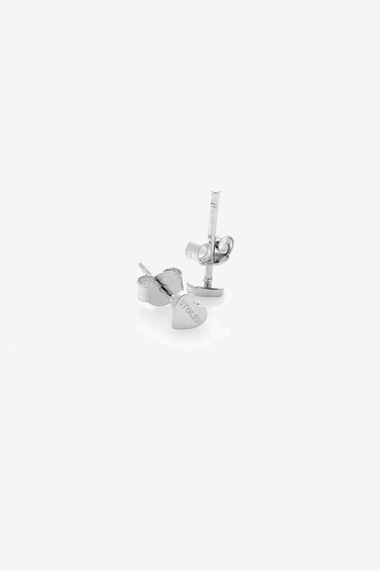 Stolen Girlfriends Club Tiny Stolen Hearts Earrings - Silver