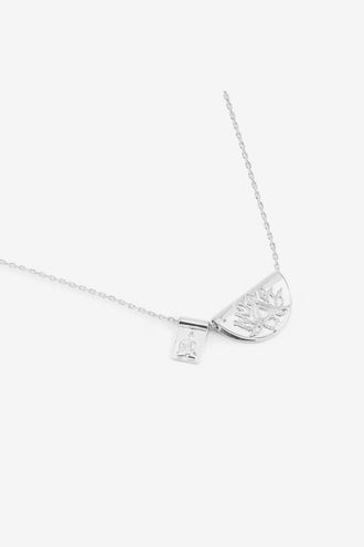 By Charlotte Lotus & Little Buddha Necklace - Silver