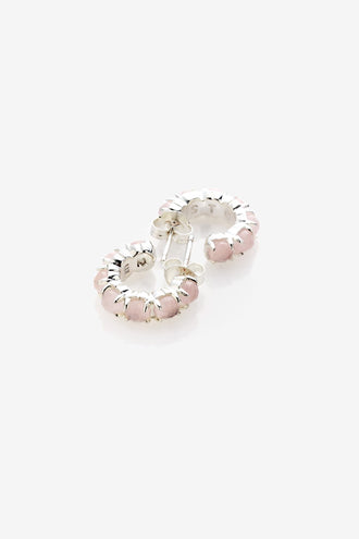 Stolen Girlfriends Club Halo Cluster Earrings - Rose Quartz