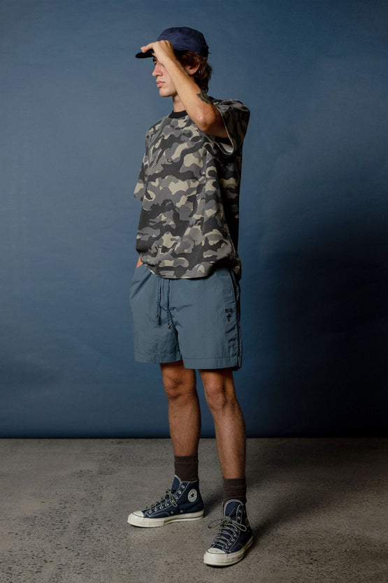 Beach Brains Barb Wire Boardshort - Blue