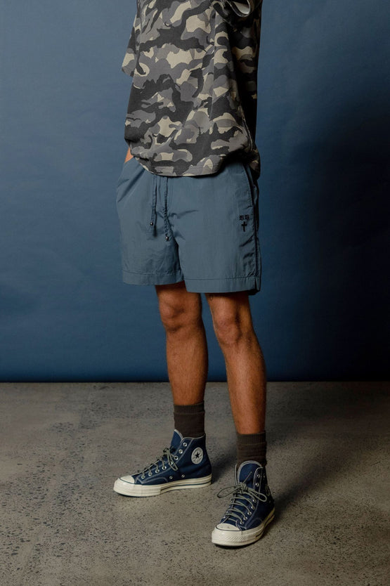 Beach Brains Barb Wire Boardshort - Blue