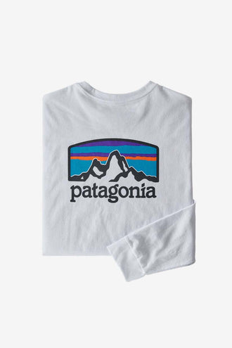 Patagonia L/S Fitz Roy Horizons Responsibili Tee - White