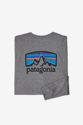 Patagonia L/S Fitz Roy Horizons Responsibility Tee - Gravel Heather