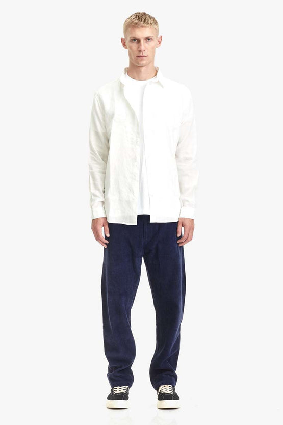 Commoners Mens Classic Linen Shirt -  White