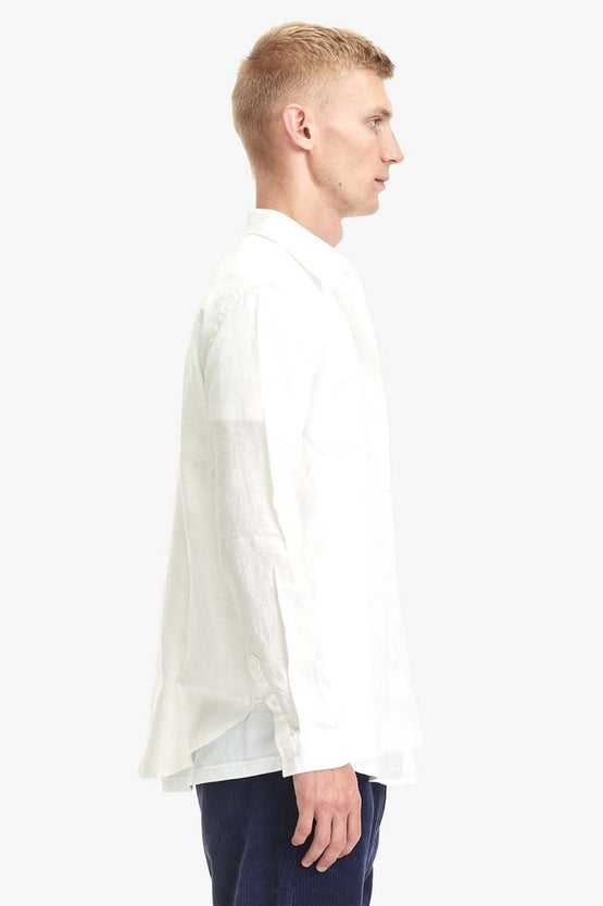 Commoners Mens Classic Linen Shirt -  White