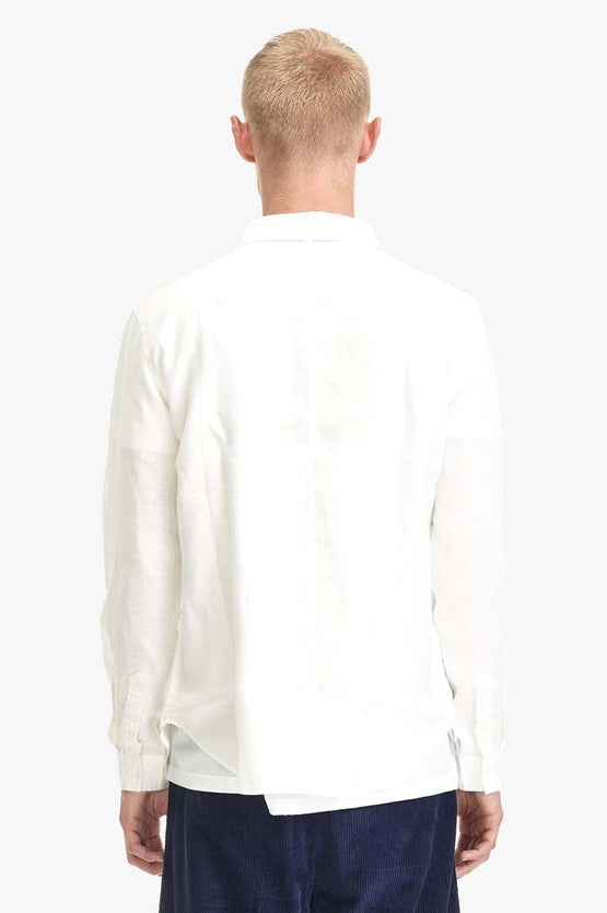 Commoners Mens Classic Linen Shirt -  White