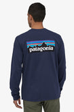 Patagonia L/S P-6 Logo Responsibility Tee -  Classic Navy