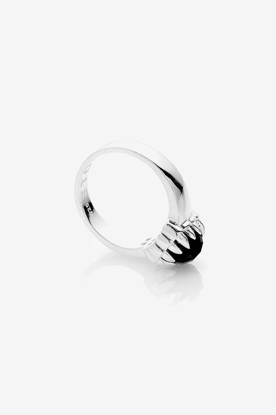 Stolen Girlfriends Club Baby Claw Ring - Silver/Oynx