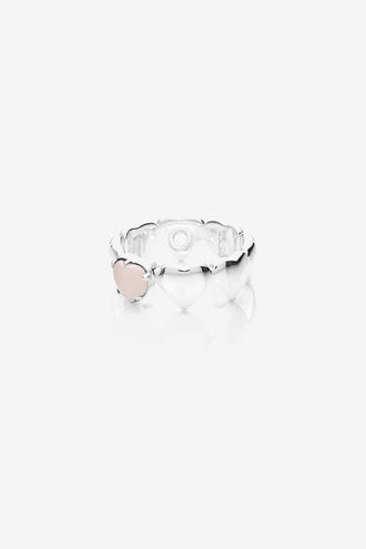 Stolen Girlfriends Club Band Of Hearts Ring - Rose Quartz