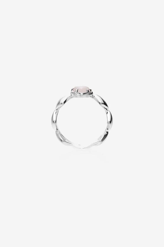 Stolen Girlfriends Club Band Of Hearts Ring - Rose Quartz