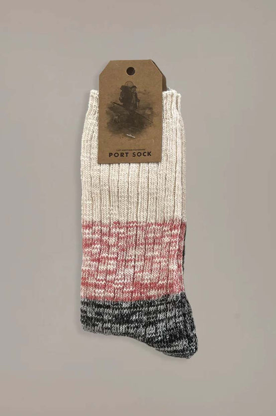 Just Another Fisherman Port Socks - Beige/Cinnabar/Black