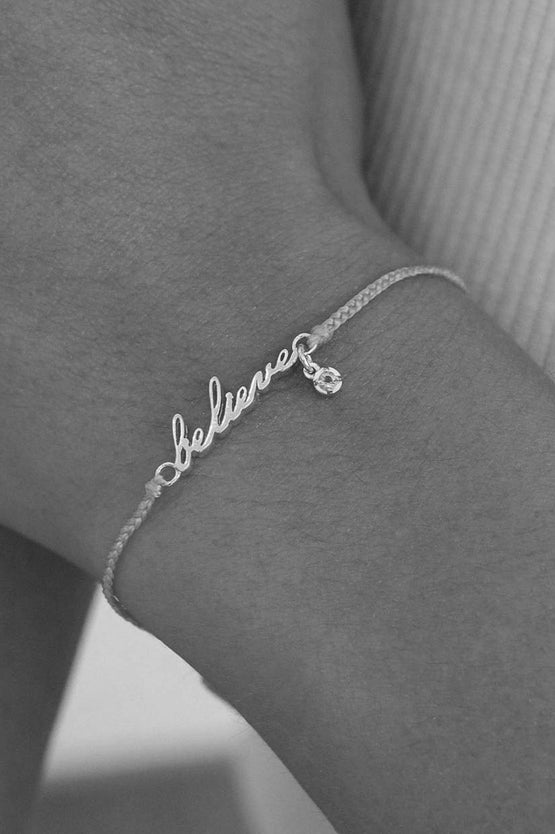 By Charlotte Believe Cord Bracelet - Silver
