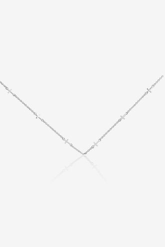 Stolen Girlfriends Club Stolen Cross Choker - Silver