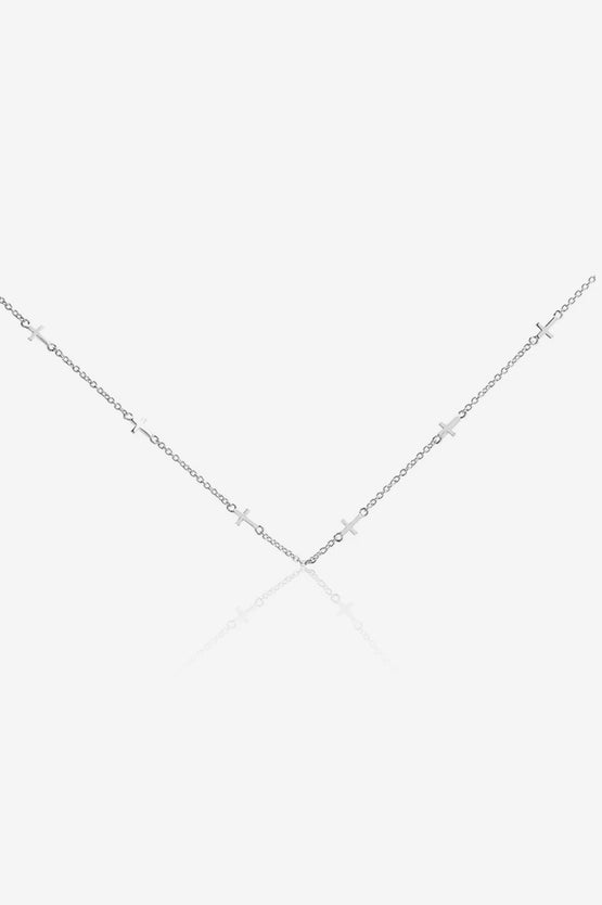 Stolen Girlfriends Club Stolen Cross Choker - Silver