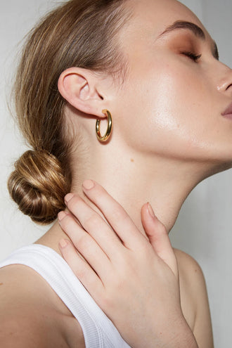 La Tribe Classic Hoop Large Earring -  Gold