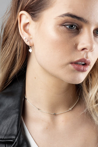 Stolen Girlfriends Club Stolen Cross Choker - Silver