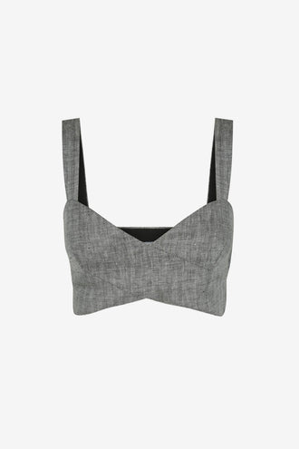 Shona Joy Amanda Crossover Bralette - Ash