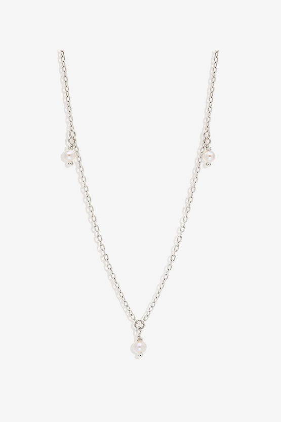 By Charlotte Tear Drop Pearl Choker - Silver